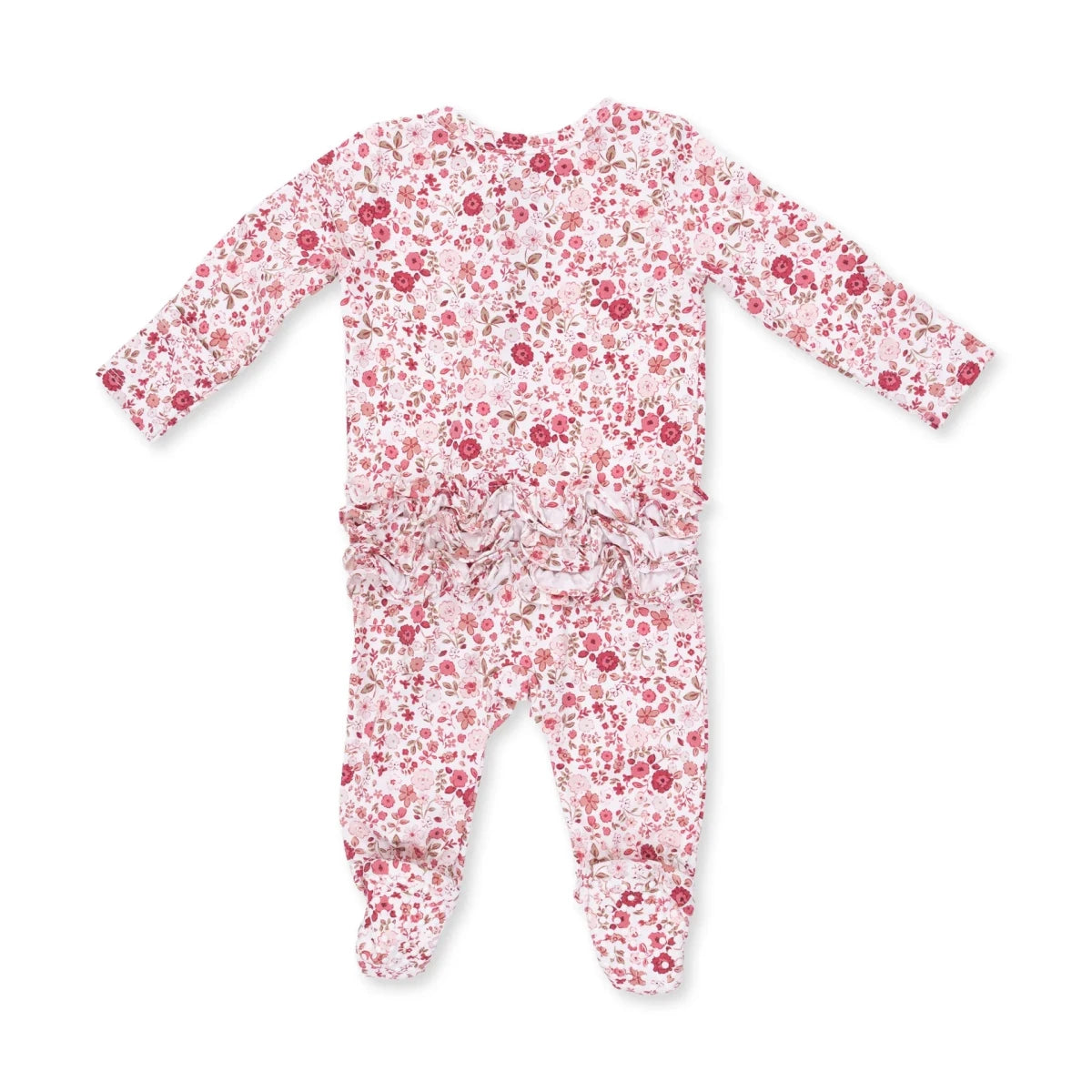 Serene Floral - 2 Way Ruffle Back Zipper Footie - Angel Dear Footies sold by Rosebud & Jo