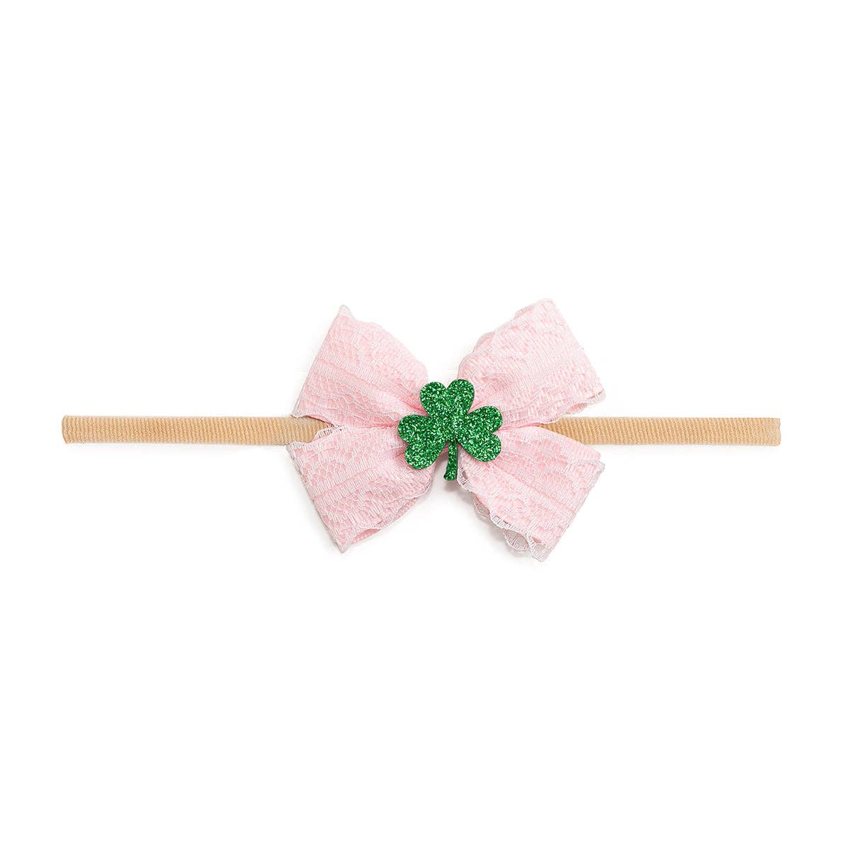 Shamrock Lace St. Patrick's Day Bow Baby Headband - Sweet Wink Hair Accessory sold by Rosebud & Jo