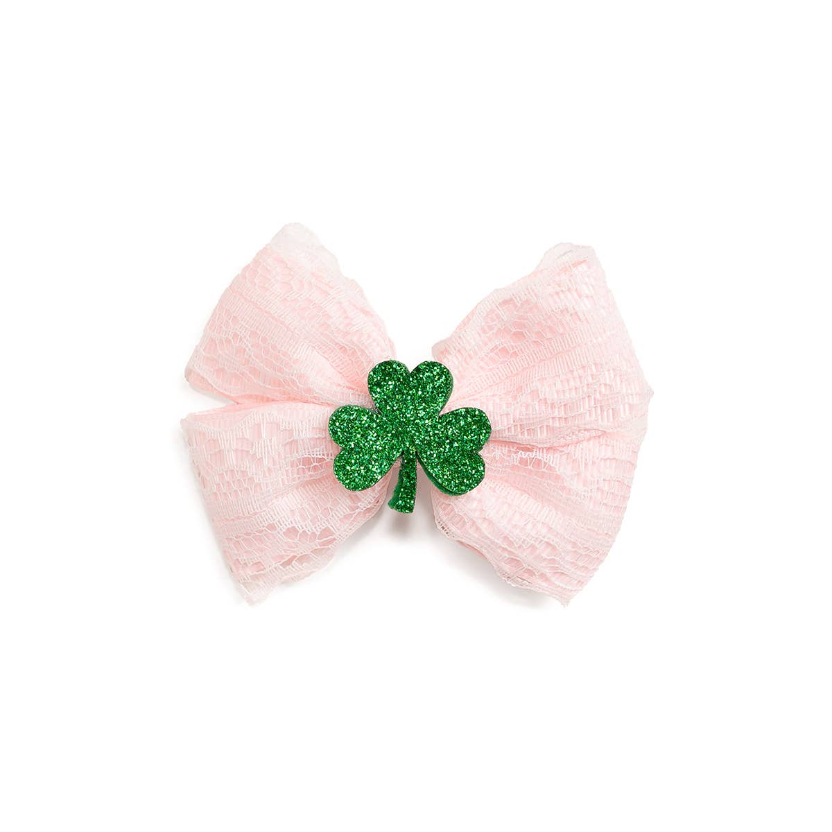 Shamrock Lace St. Patrick's Day Bow Clip - Sweet Wink Hair Accessory sold by Rosebud & Jo