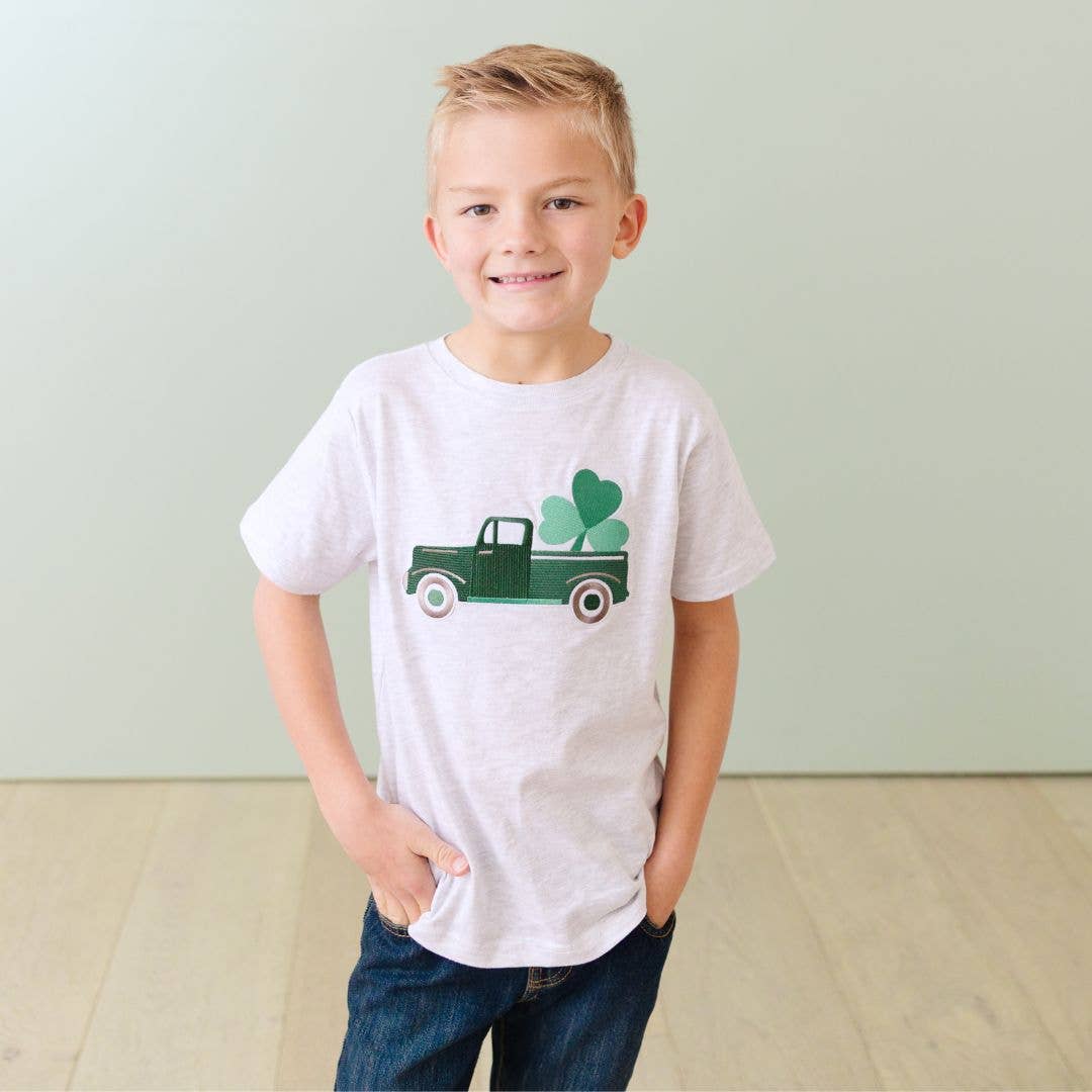 Shamrock Truck Patch St. Patrick's Day Short Sleeve T-Shirt - Sweet Wink Baby & Toddler Clothing sold by Rosebud & Jo