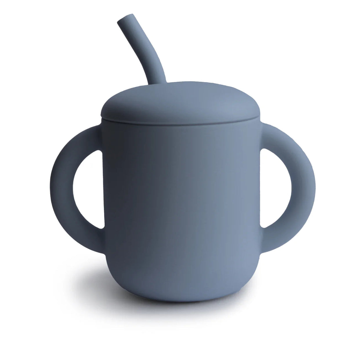 Silicone Training Cup + Straw - mushie feeding sold by Rosebud & Jo