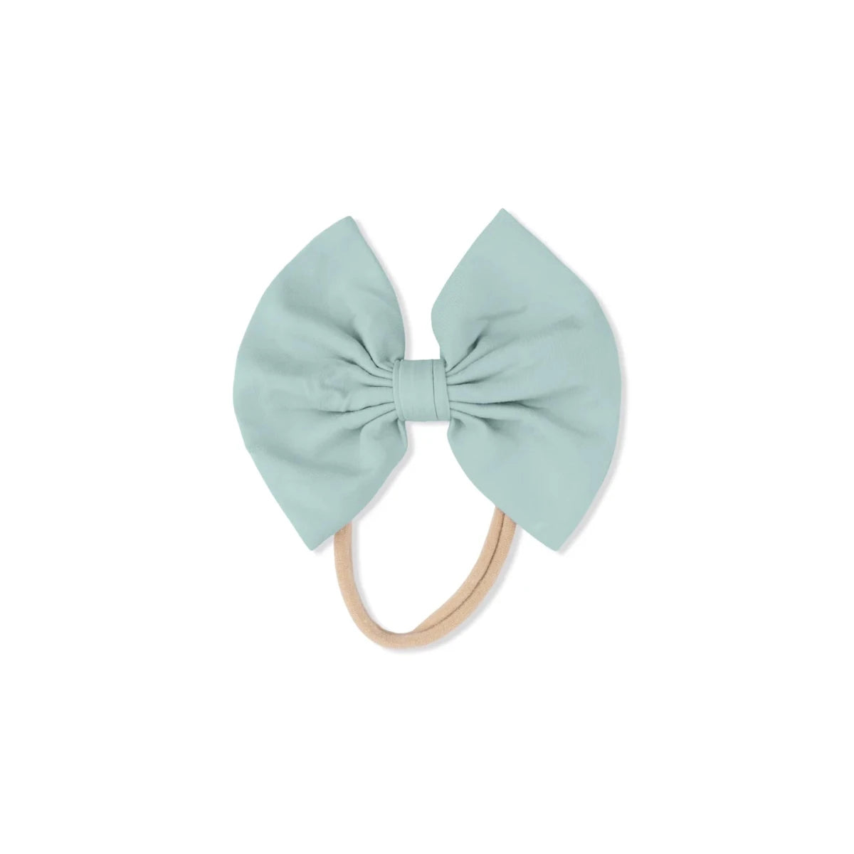 Solid Misty Blue Bow on Headband - Angel Dear Hair Accessories sold by Rosebud & Jo