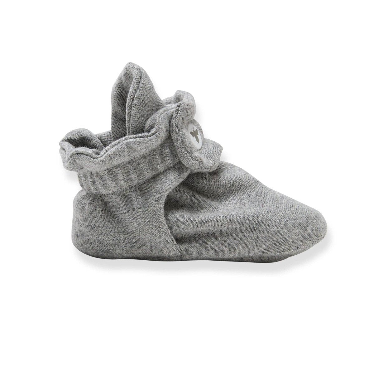 Solid Organic Cotton Baby Booties - Heather Grey - Burt's Bees Baby Shoes sold by Rosebud & Jo