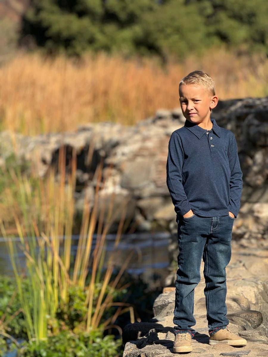 Spencer Black Polo - Me & Henry Tops sold by Rosebud & Jo