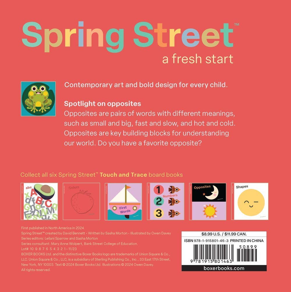 Spring Street Touch and Trace: Opposites - Hachette Book Group Books sold by Rosebud & Jo