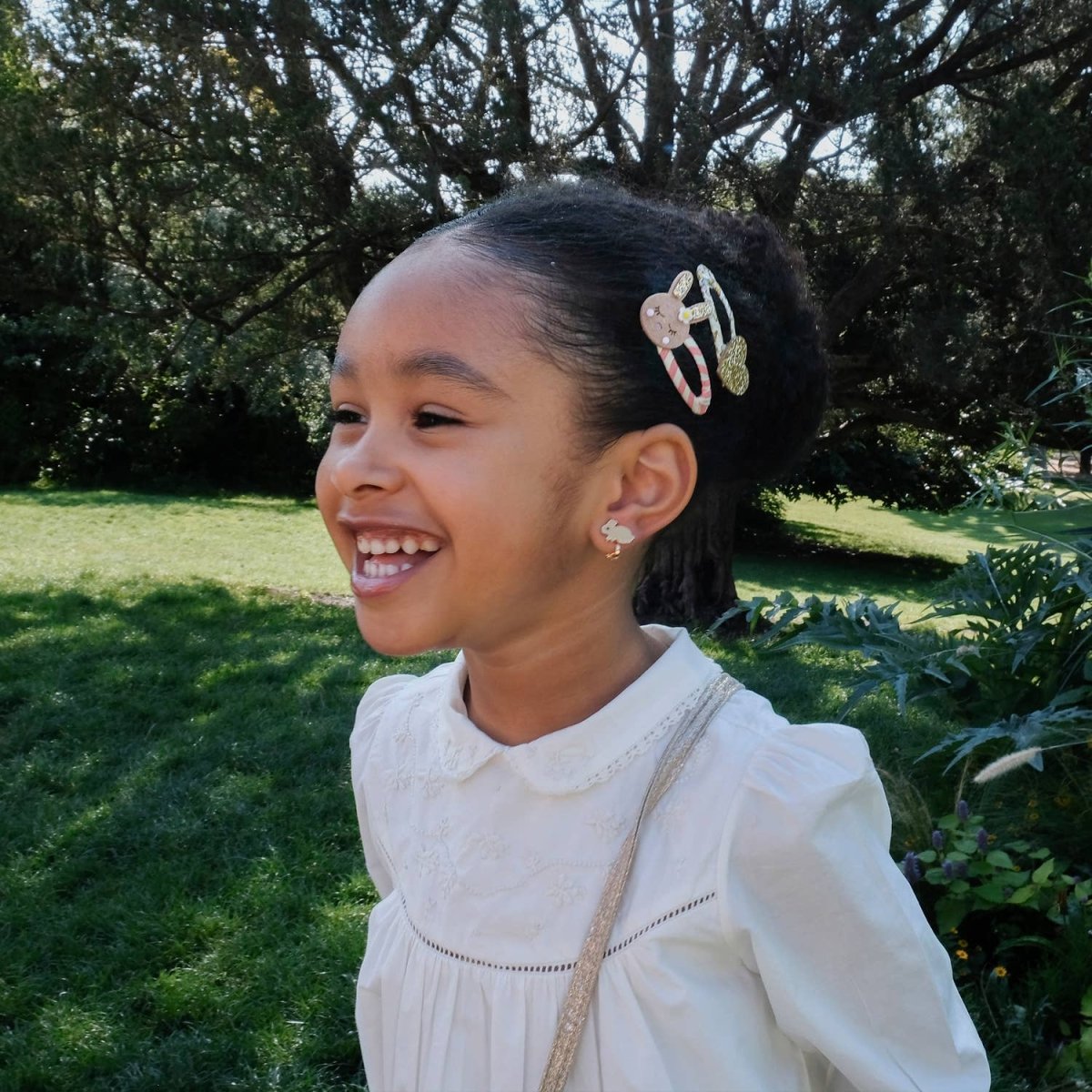 Stripy Bunny Clips - Rockahula Kids US Hair Accessory sold by Rosebud & Jo