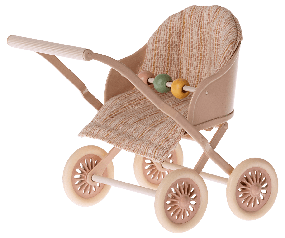Stroller, Baby Mice in Rose - Maileg Toy sold by Rosebud & Jo