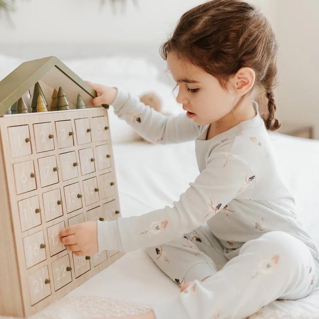 Sugar Plum Fairy Print on Ice Blue PJ Set - Petite Lem Baby & Toddler Clothing sold by Rosebud & Jo