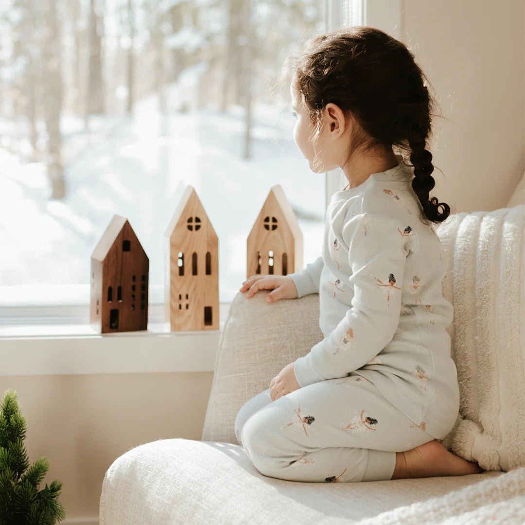 Sugar Plum Fairy Print on Ice Blue PJ Set - Petite Lem Baby & Toddler Clothing sold by Rosebud & Jo