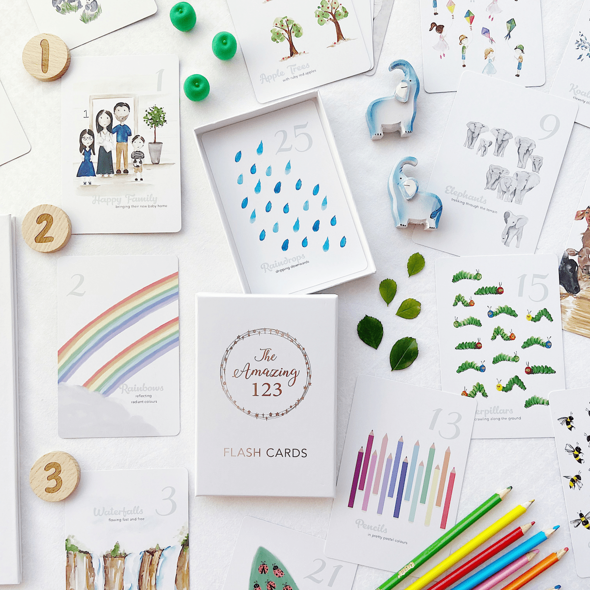 The Amazing 123 Flash Cards - Learning for Toddlers and Preschoolers - Adored Illustrations Toys sold by Rosebud & Jo