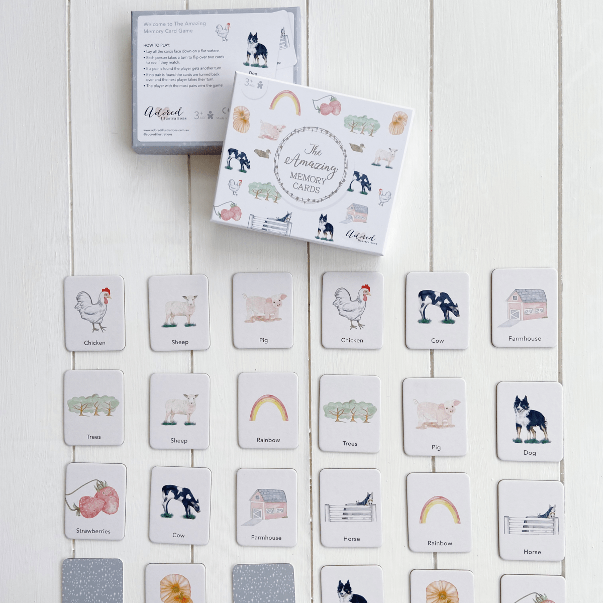 The Amazing Memory Card Game - Adored Illustrations sold by Rosebud & Jo