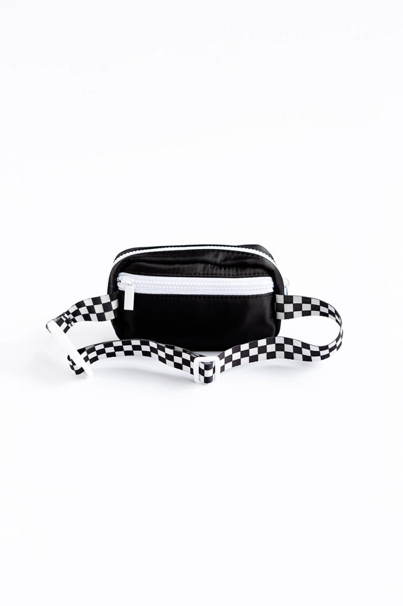 The City Bag: Black Check Bum Bag - Big Little Wish Bag sold by Rosebud & Jo