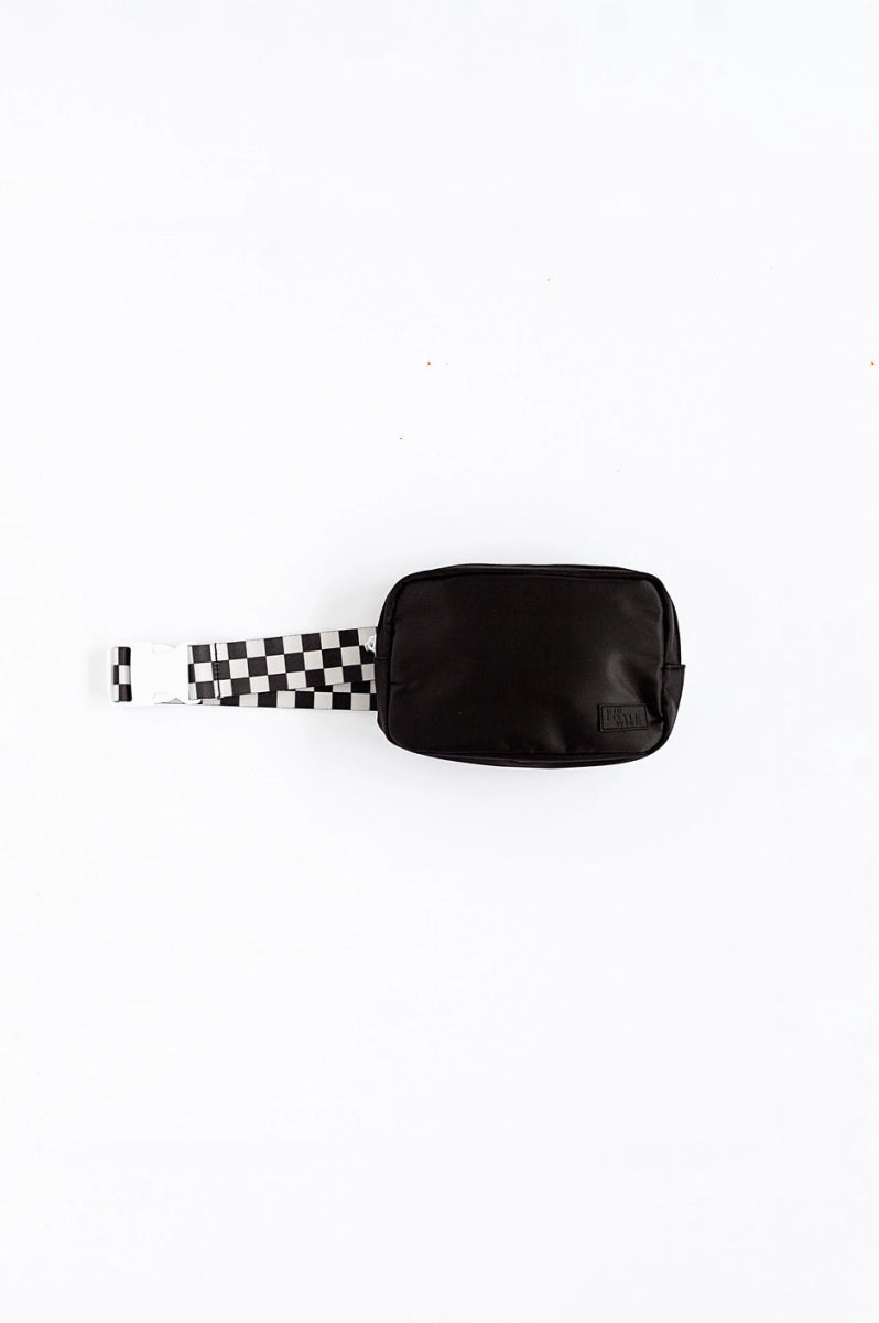 The City Bag: Black Check Bum Bag - Big Little Wish Bag sold by Rosebud & Jo