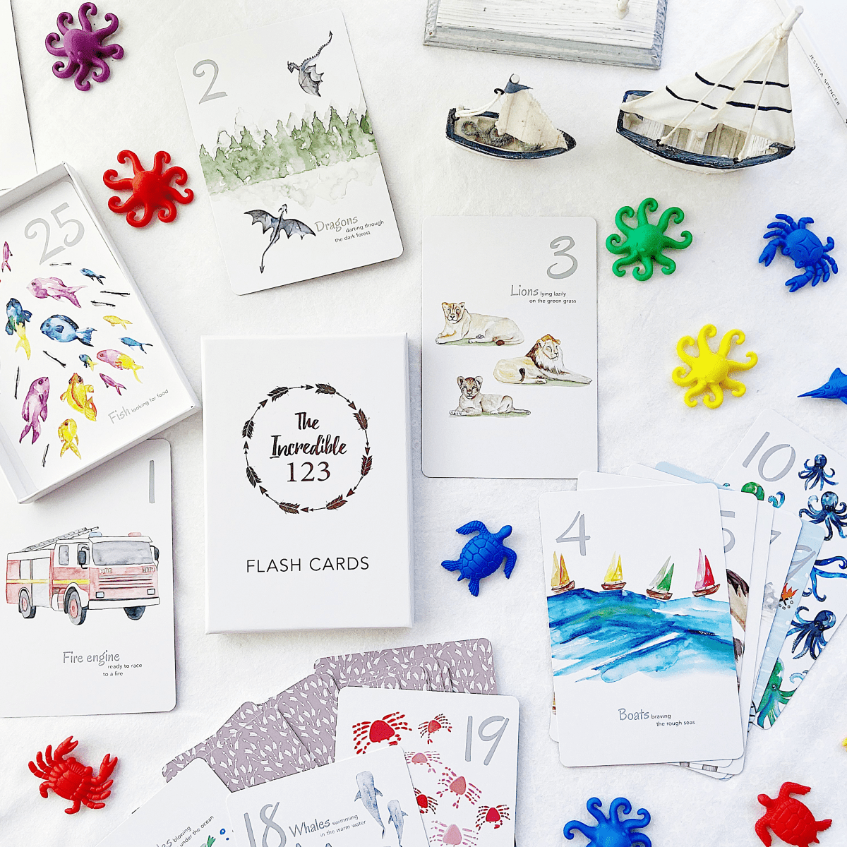 The Incredible 123 Flash Cards – Number Learning for Toddlers & Preschooler - Adored Illustrations Toys sold by Rosebud & Jo