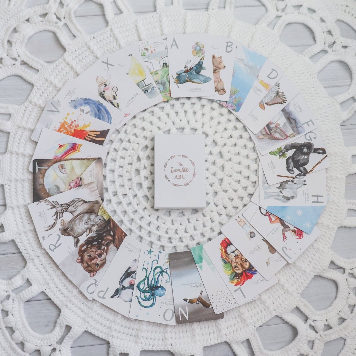 The Incredible ABC Flash Cards – Alphabet Learning for Toddlers & Preschoolers - Adored Illustrations sold by Rosebud & Jo