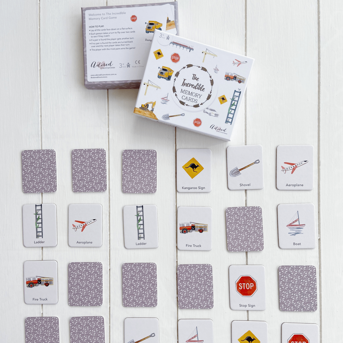 The Incredible Memory Card Game - Adored Illustrations Toys sold by Rosebud & Jo