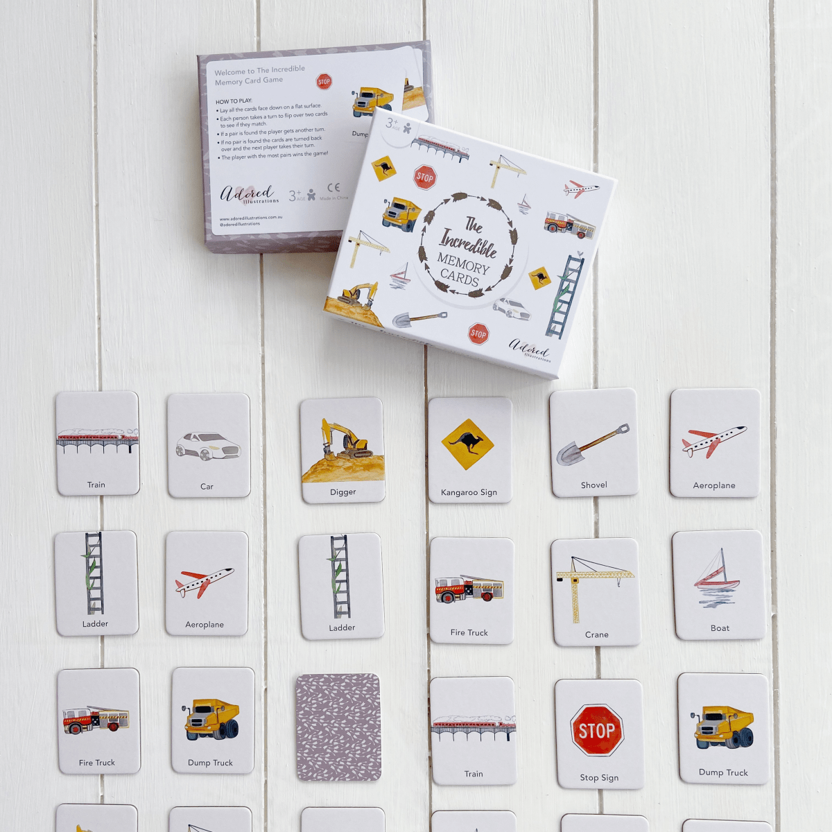 The Incredible Memory Card Game - Adored Illustrations Toys sold by Rosebud & Jo