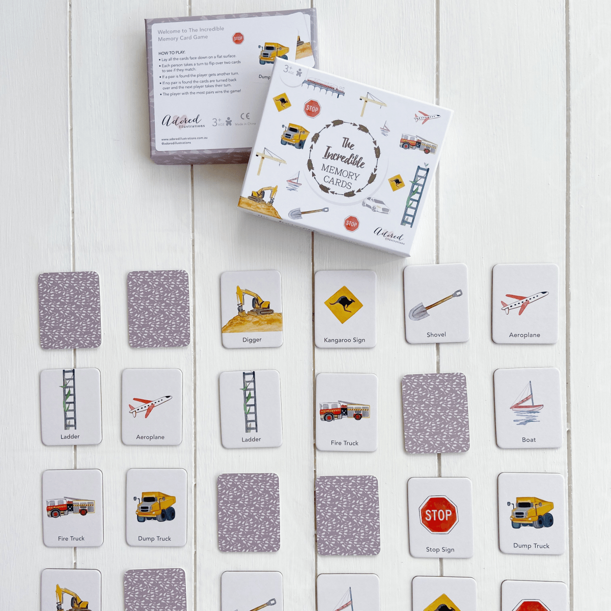 The Incredible Memory Card Game - Adored Illustrations Toys sold by Rosebud & Jo