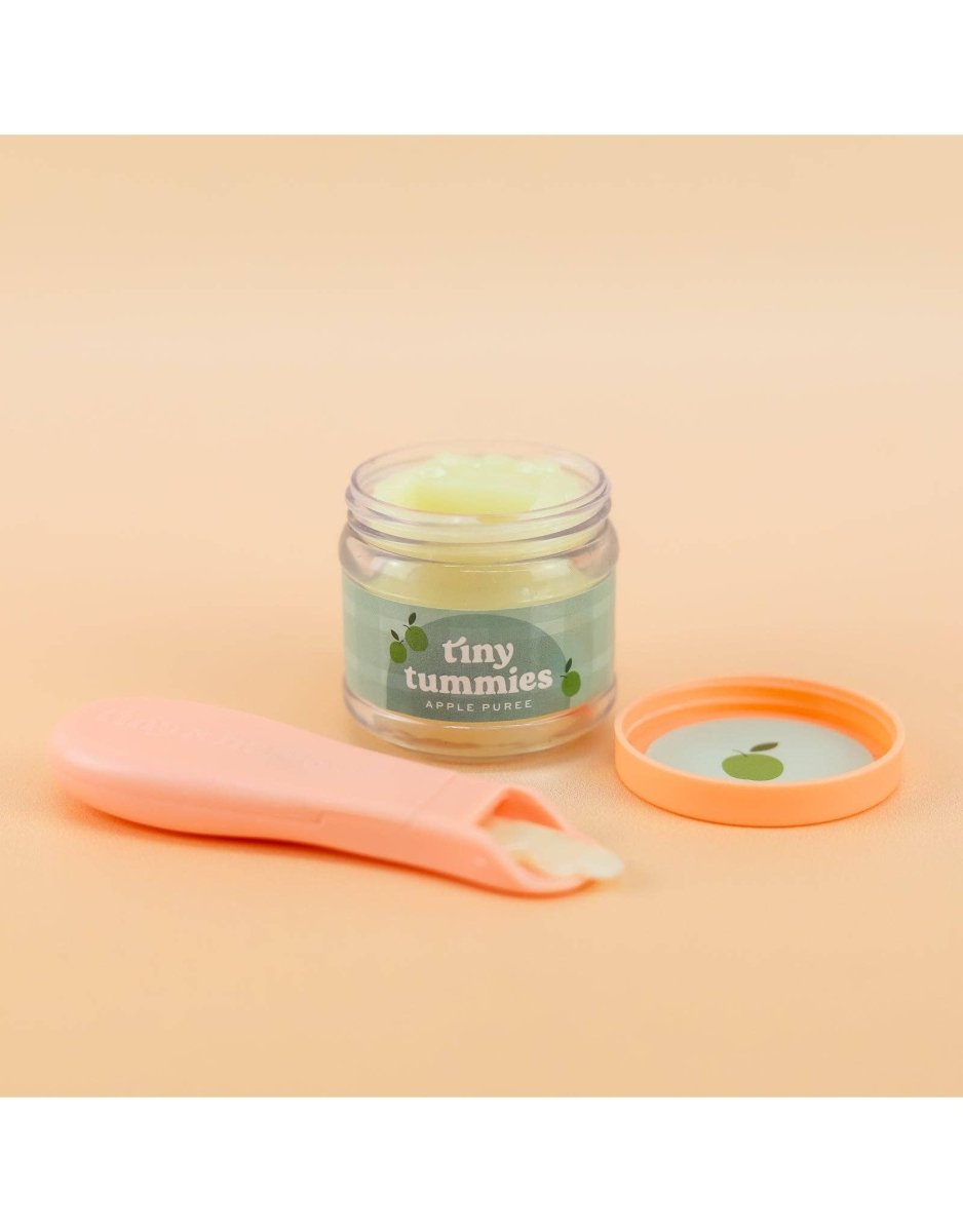 Tiny Tummies Apple Puree Doll Jar & Spoon Set - Tiny Harlow - North America Toys sold by Rosebud & Jo