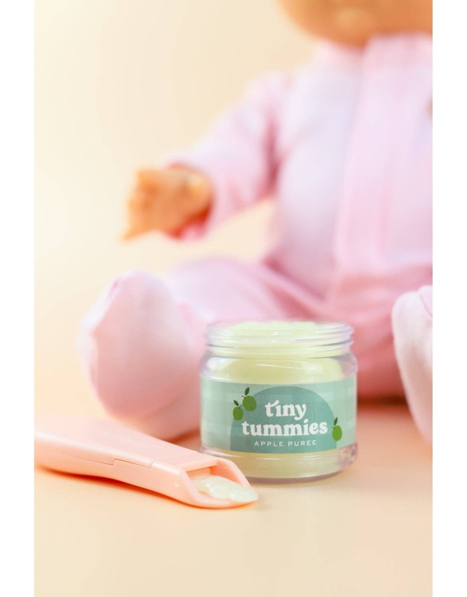 Tiny Tummies Apple Puree Doll Jar & Spoon Set - Tiny Harlow - North America Toys sold by Rosebud & Jo