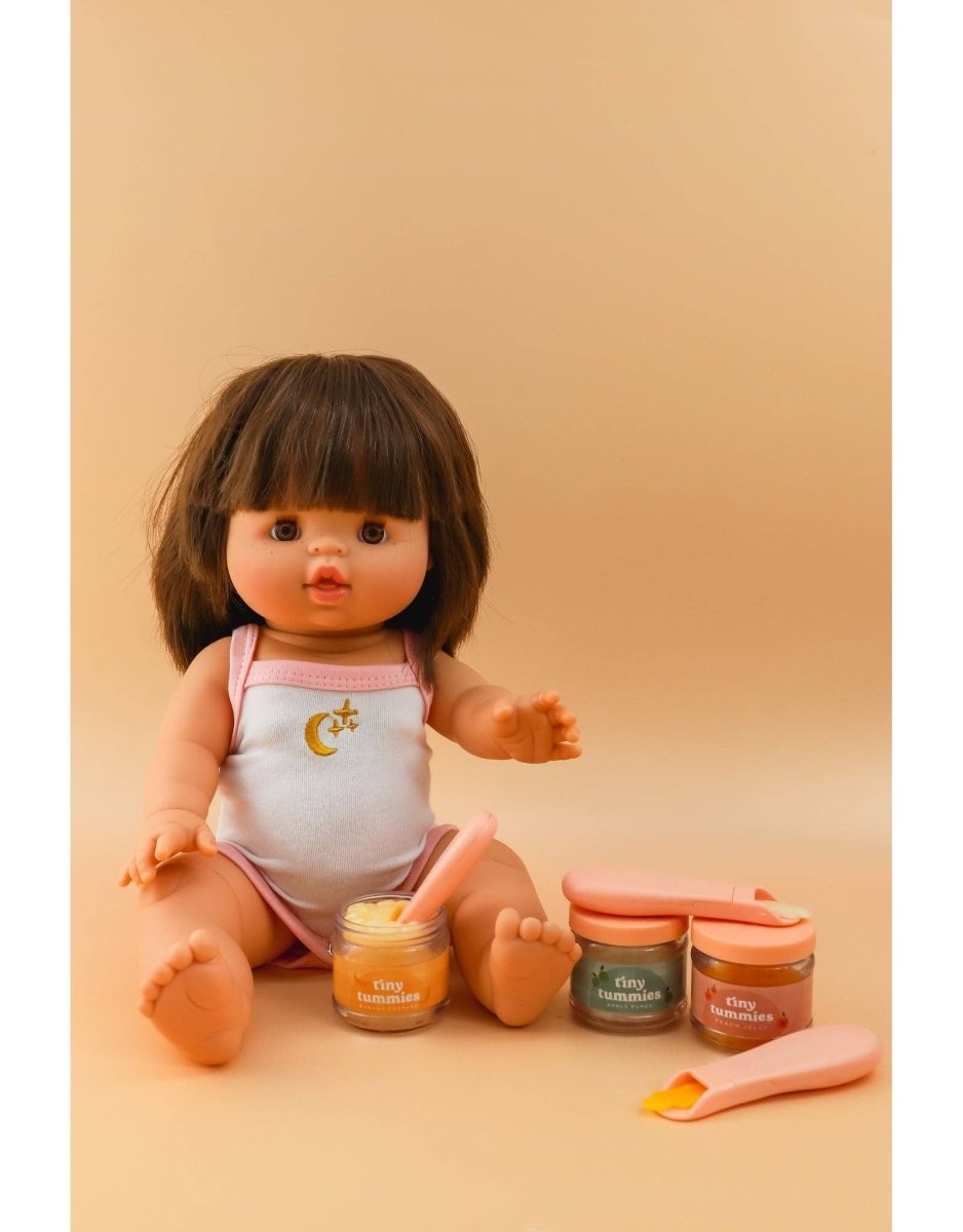 Tiny Tummies Apple Puree Doll Jar & Spoon Set - Tiny Harlow - North America Toys sold by Rosebud & Jo