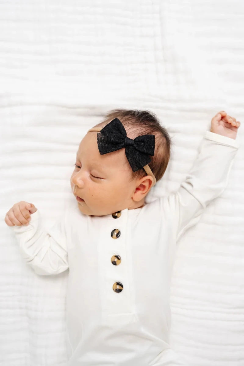 Tulle Bow Headband - Black Dot - Lou Lou & Company Hair Accessories sold by Rosebud & Jo