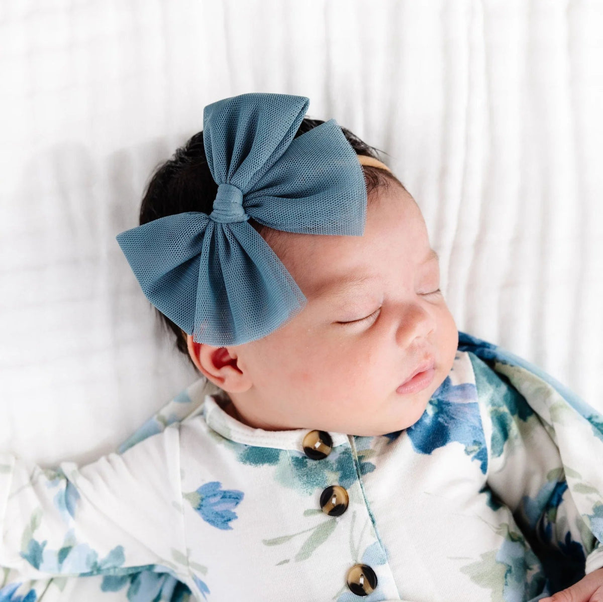 Tulle Bow Headband - Ocean - Lou Lou & Company Hair Accessory sold by Rosebud & Jo