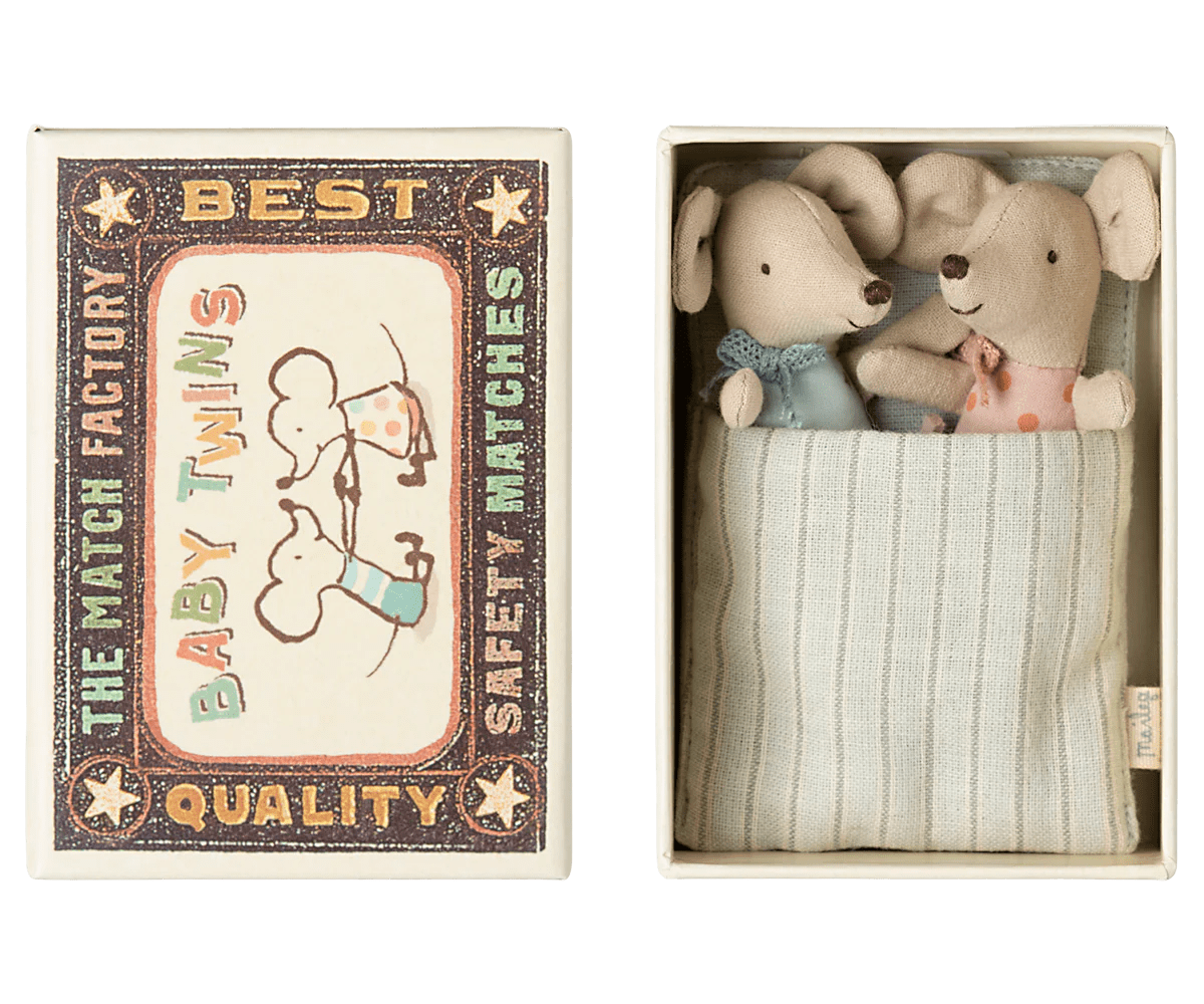 Twins, Baby Mice in Matchbox - Maileg Toy sold by Rosebud & Jo
