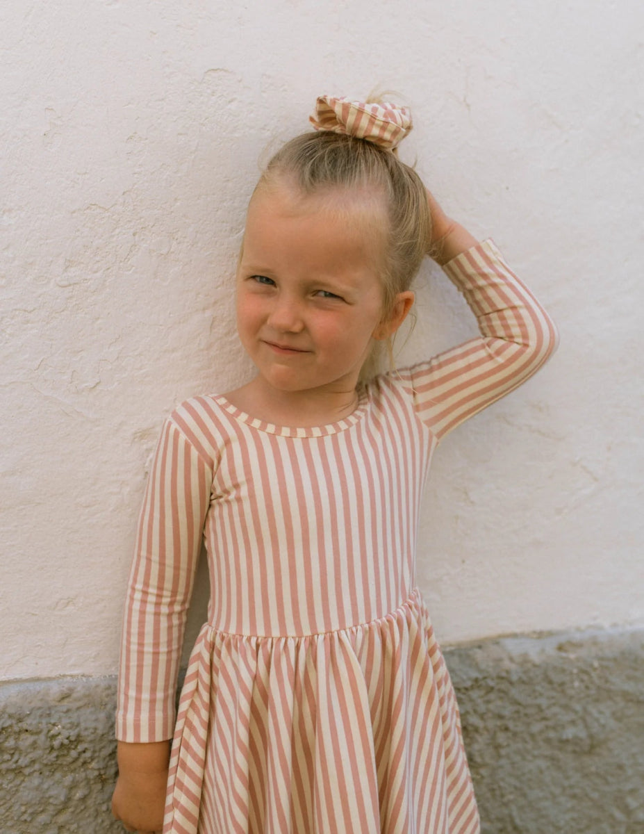 Twirl Dress in Blush Stripes - Good Apples Kids Baby & Toddler Clothing sold by Rosebud & Jo