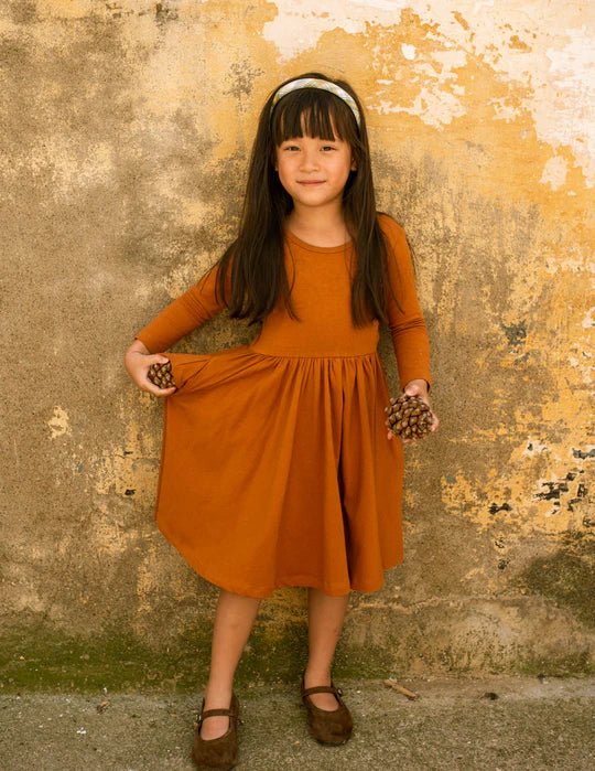 Twirl Dress in Caramel Cafe - Good Apples Kids Baby & Toddler Clothing sold by Rosebud & Jo