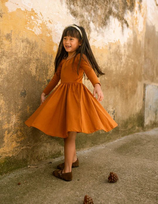 Twirl Dress in Caramel Cafe - Good Apples Kids Baby & Toddler Clothing sold by Rosebud & Jo