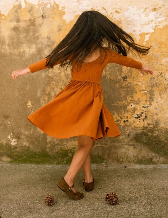 Twirl Dress in Caramel Cafe - Good Apples Kids Baby & Toddler Clothing sold by Rosebud & Jo