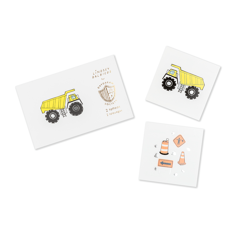 Under Construction Temporary Tattoos - 2 Pk. - Jollity & Co. + Daydream Society Temporary Tattoos sold by Rosebud & Jo