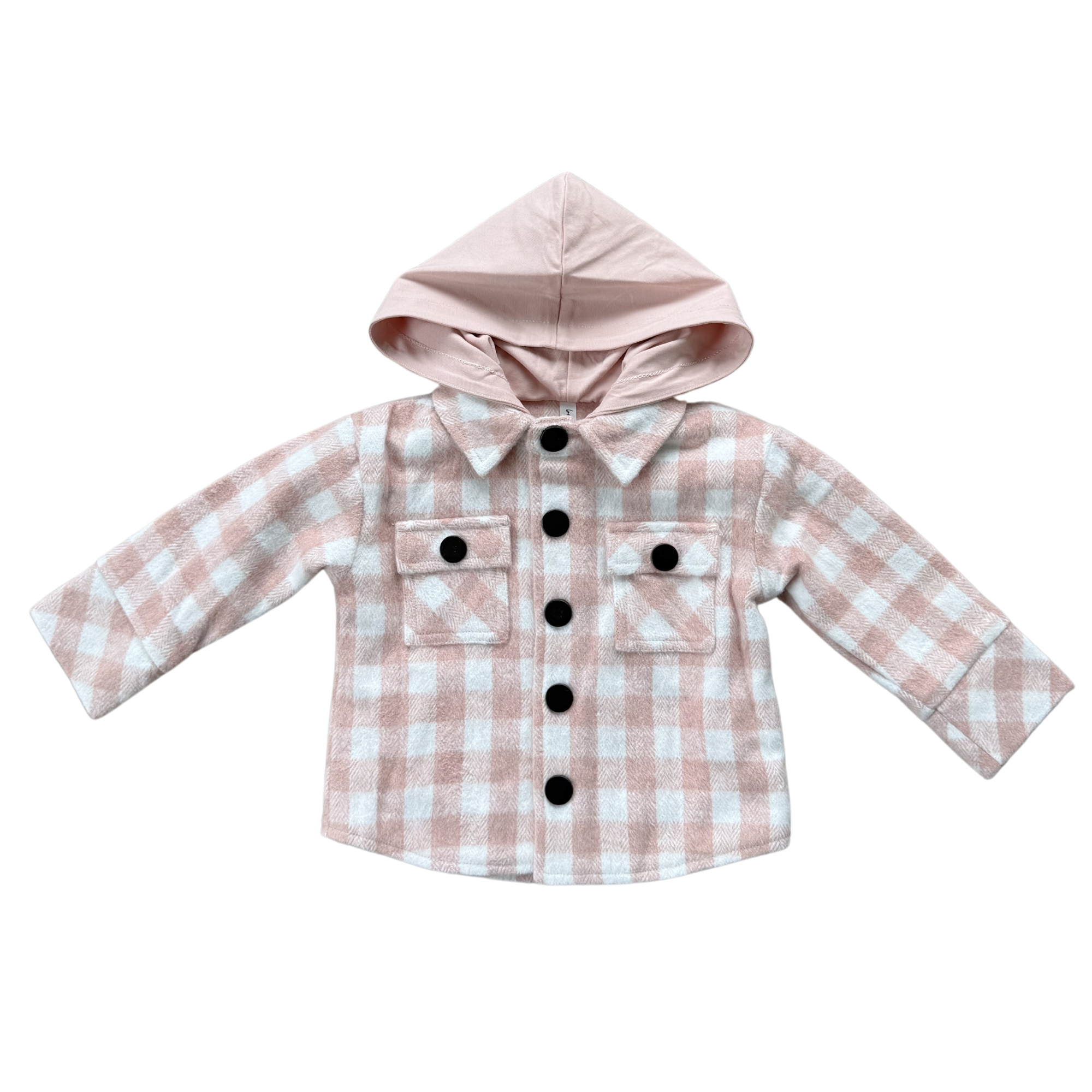 Hooded Shacket in Pink