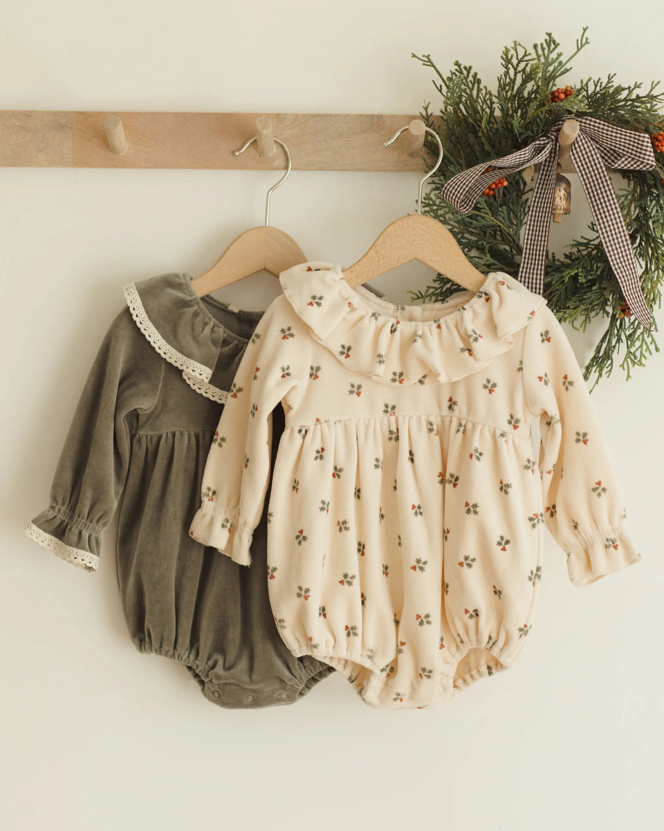 Wendy Romper in Holly Berry - Quincy Mae Baby & Toddler Clothing sold by Rosebud & Jo