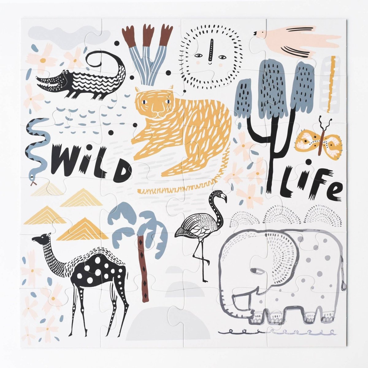 Wild Life 24 - Piece Floor Puzzle – Eco - Friendly Educational Toy - Wee Gallery Puzzle sold by Rosebud & Jo