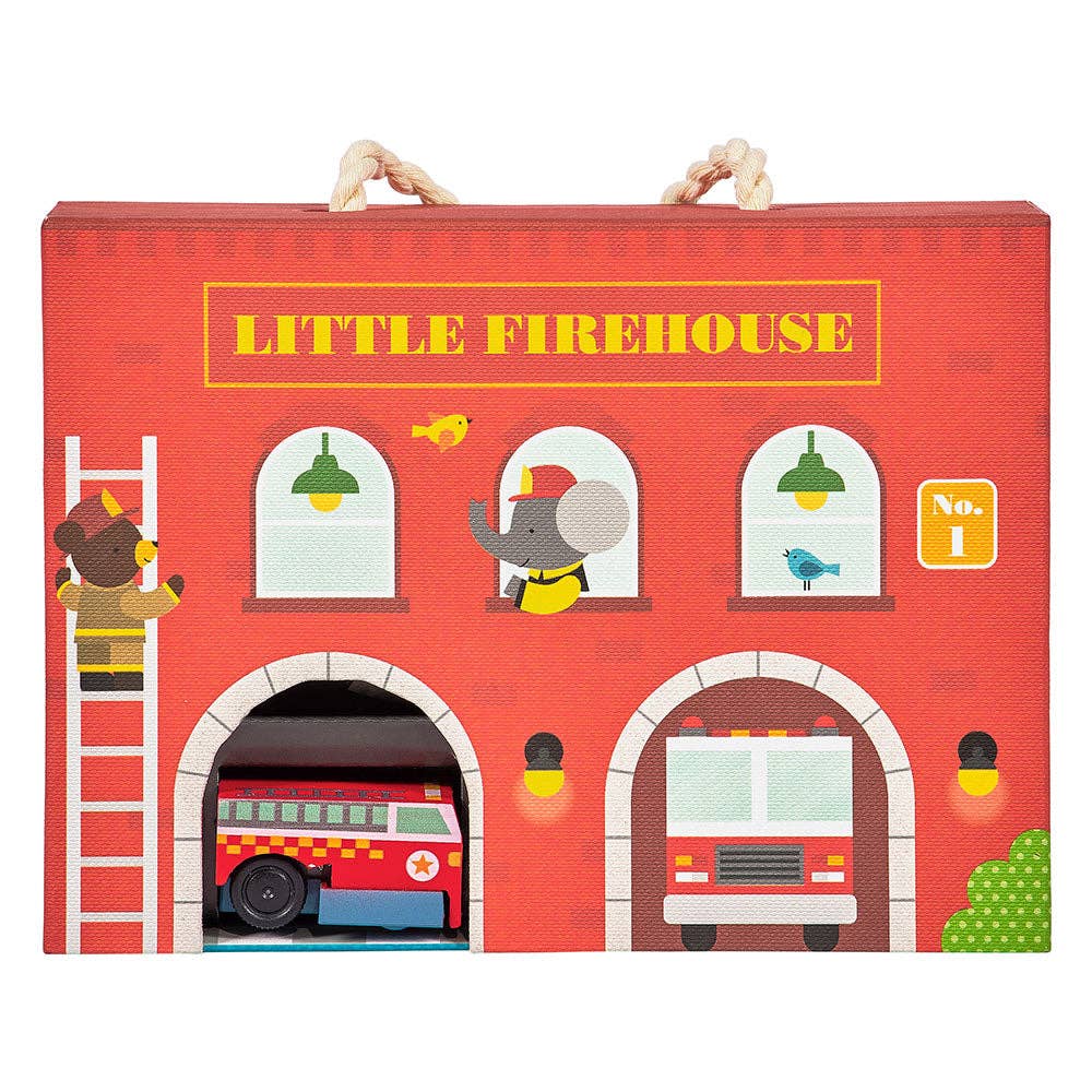 Wind Up & Go Fire Station Play Set - Chronicle Books Toys sold by Rosebud & Jo