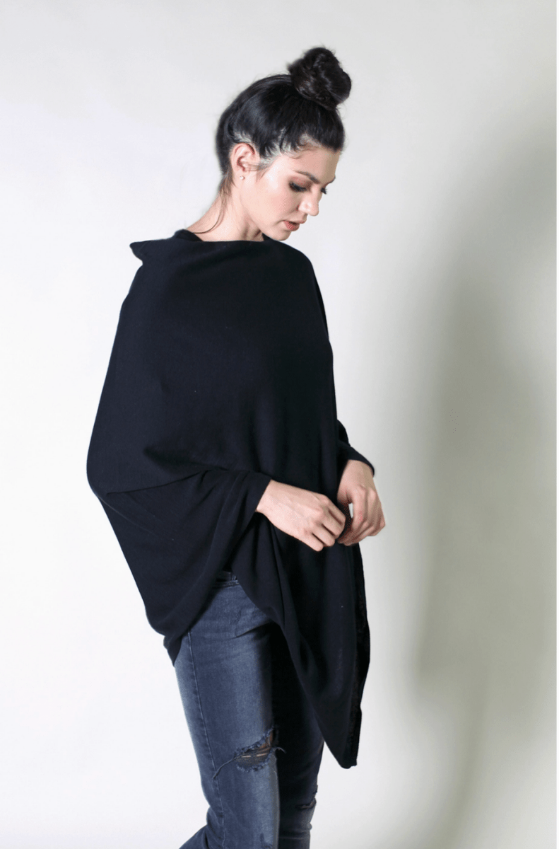 Women’s Eco - Chic Poncho Sweater Knit Pullover - Viverano Women's Clothing sold by Rosebud & Jo