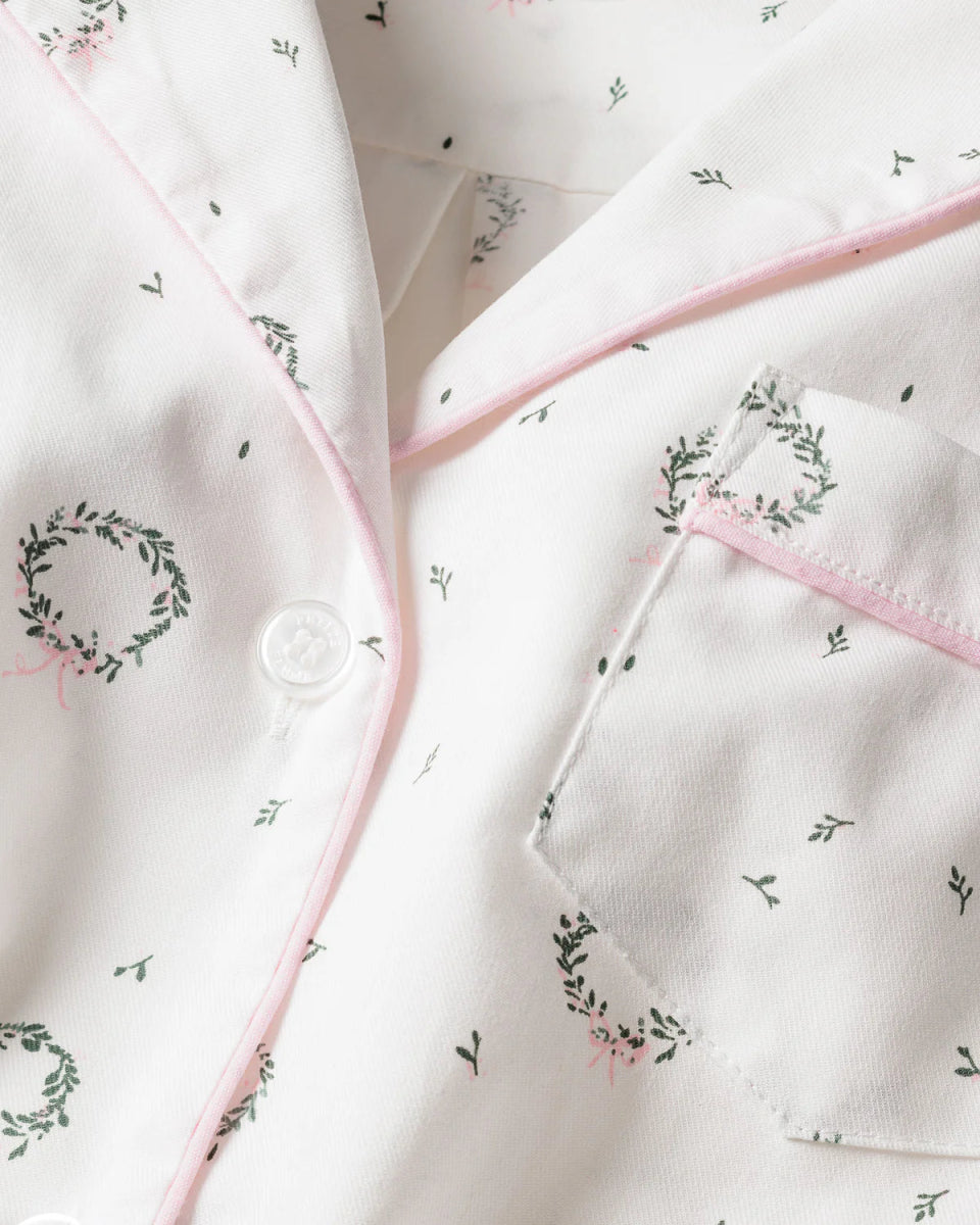 Women's Twill Pajama Set in Somerset Wreath - Petite Plume Women's Clothing sold by Rosebud & Jo