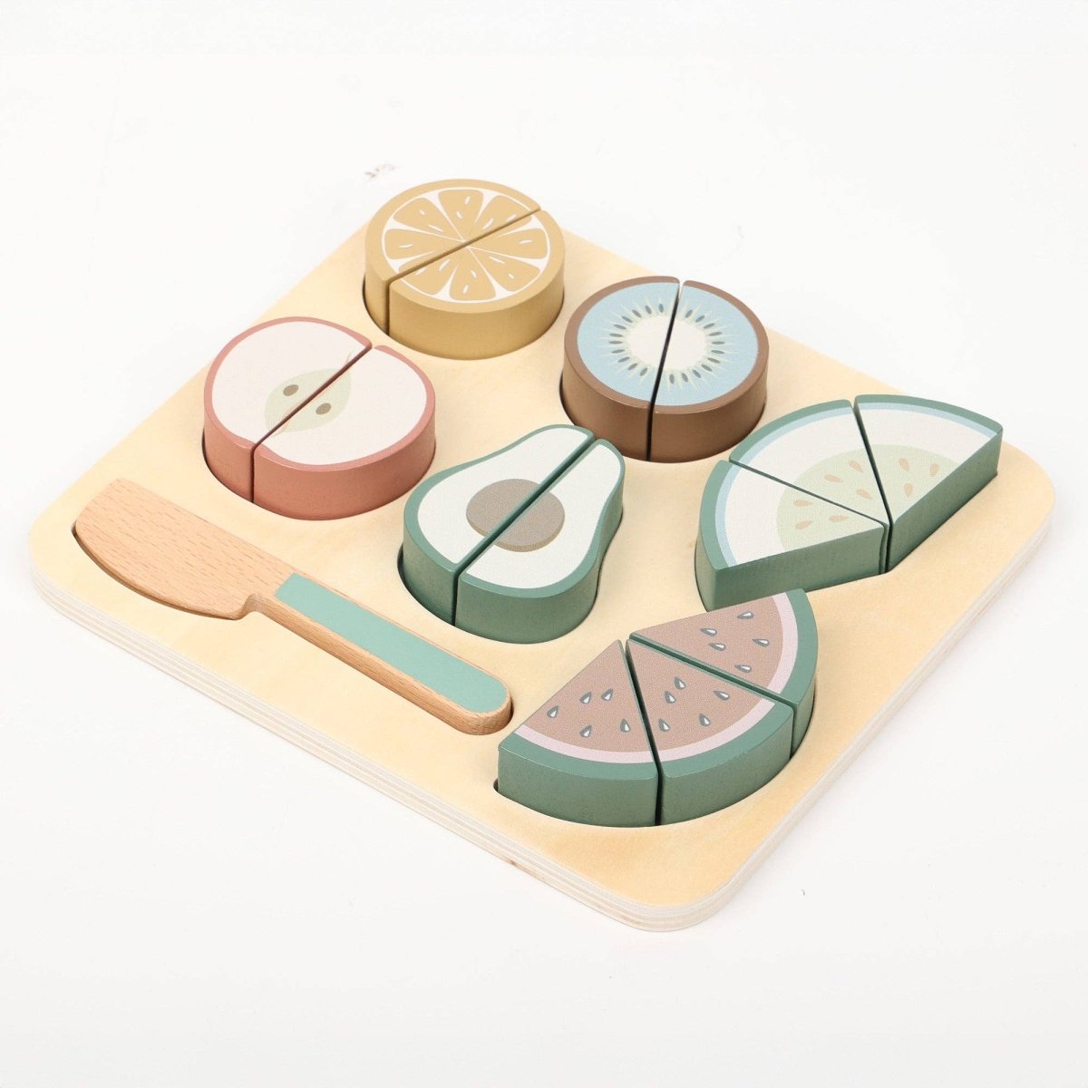 Wooden Fruit Cutting Puzzle - Velcro Play Food Set Ages 18m+ - OmaOmaOma! Toy sold by Rosebud & Jo