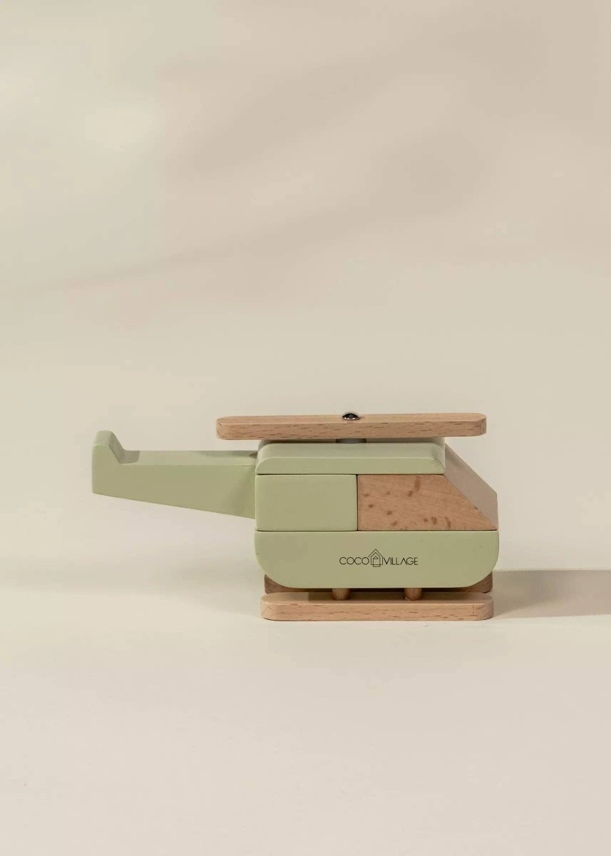 Wooden Vehicle - Helicopter - Coco Village Toys sold by Rosebud & Jo