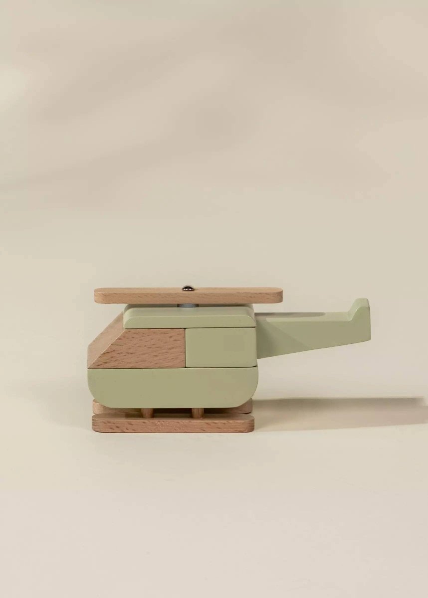 Wooden Vehicle - Helicopter - Coco Village Toys sold by Rosebud & Jo