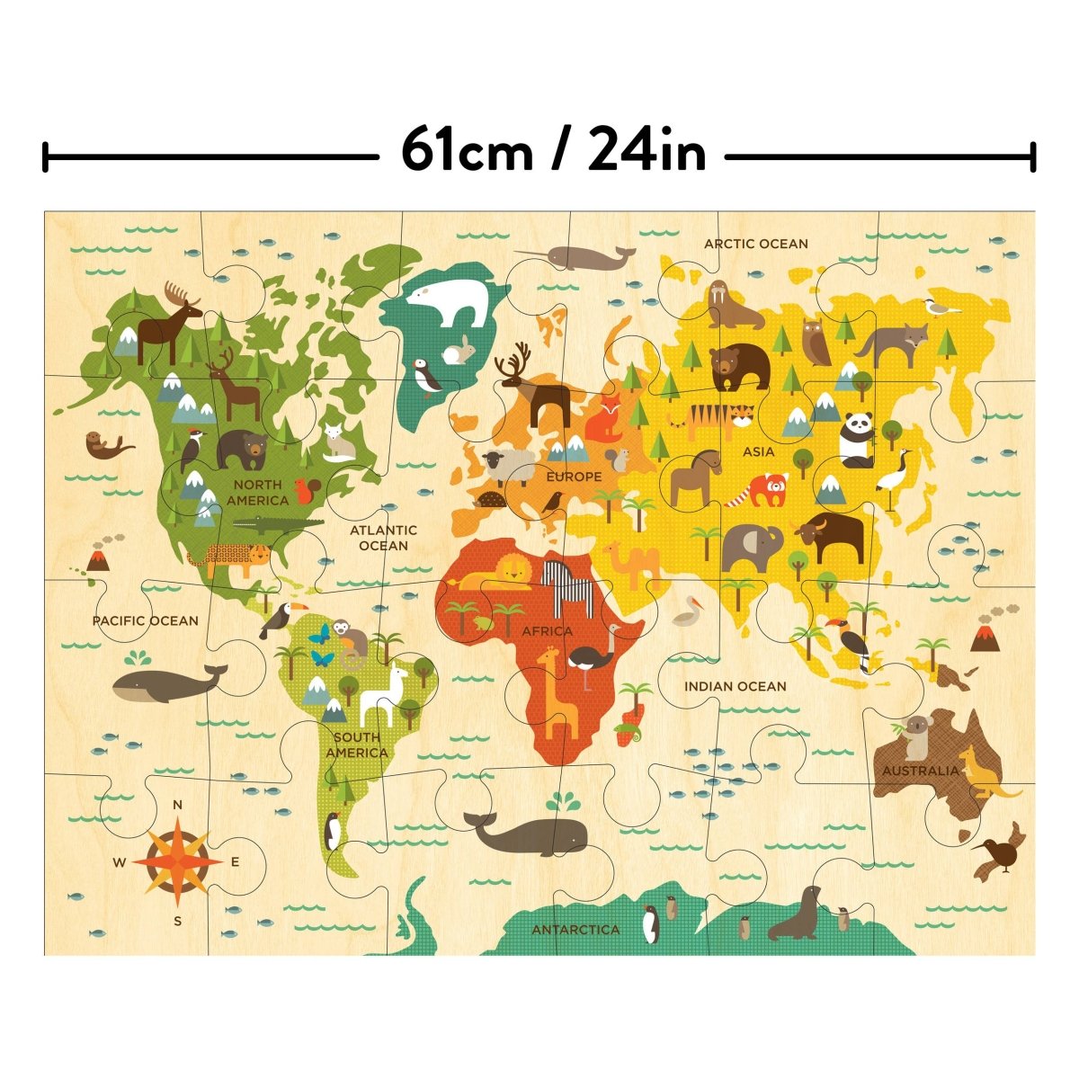 World Map 24 - Piece Floor Puzzle - Chronicle Books Puzzle sold by Rosebud & Jo