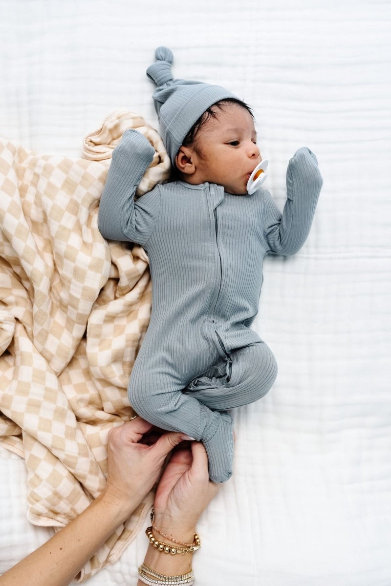 Zipper Footies - Ford Ribbed - Lou Lou & Company Baby & Toddler Clothing sold by Rosebud & Jo