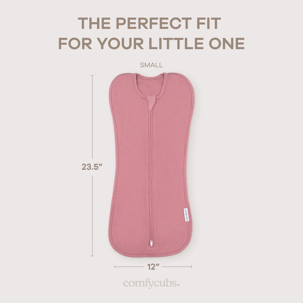 Zipper Swaddle Blankets in Blush, Mauve - Comfy Cubs Swaddles sold by Rosebud & Jo
