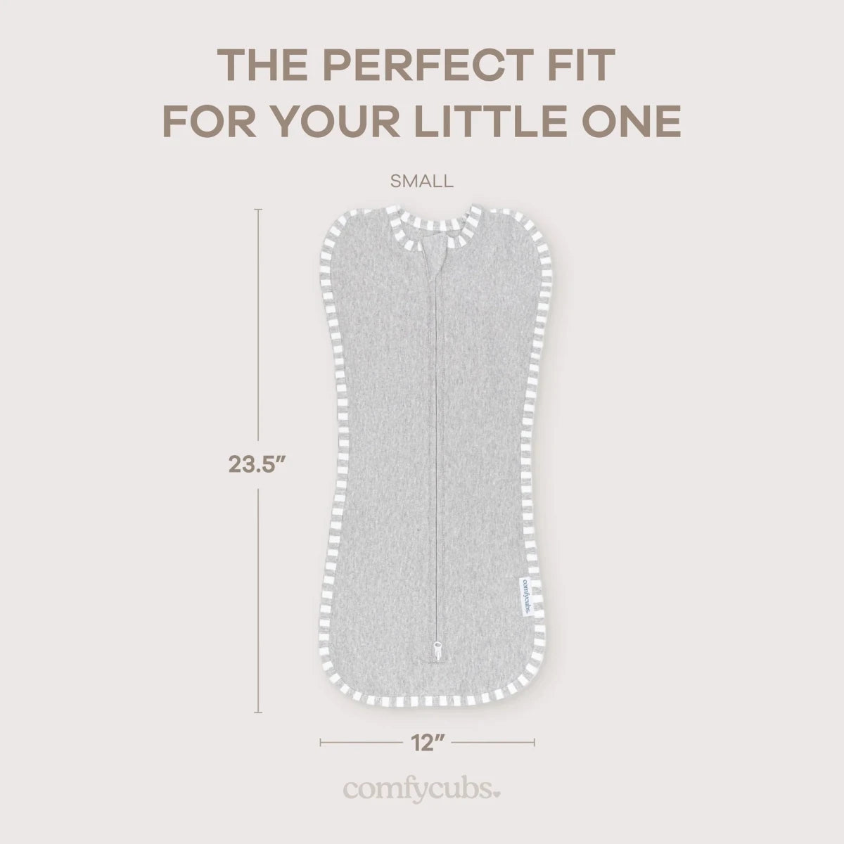 Zipper Swaddle Blankets in Grey - Comfy Cubs Swaddles sold by Rosebud & Jo