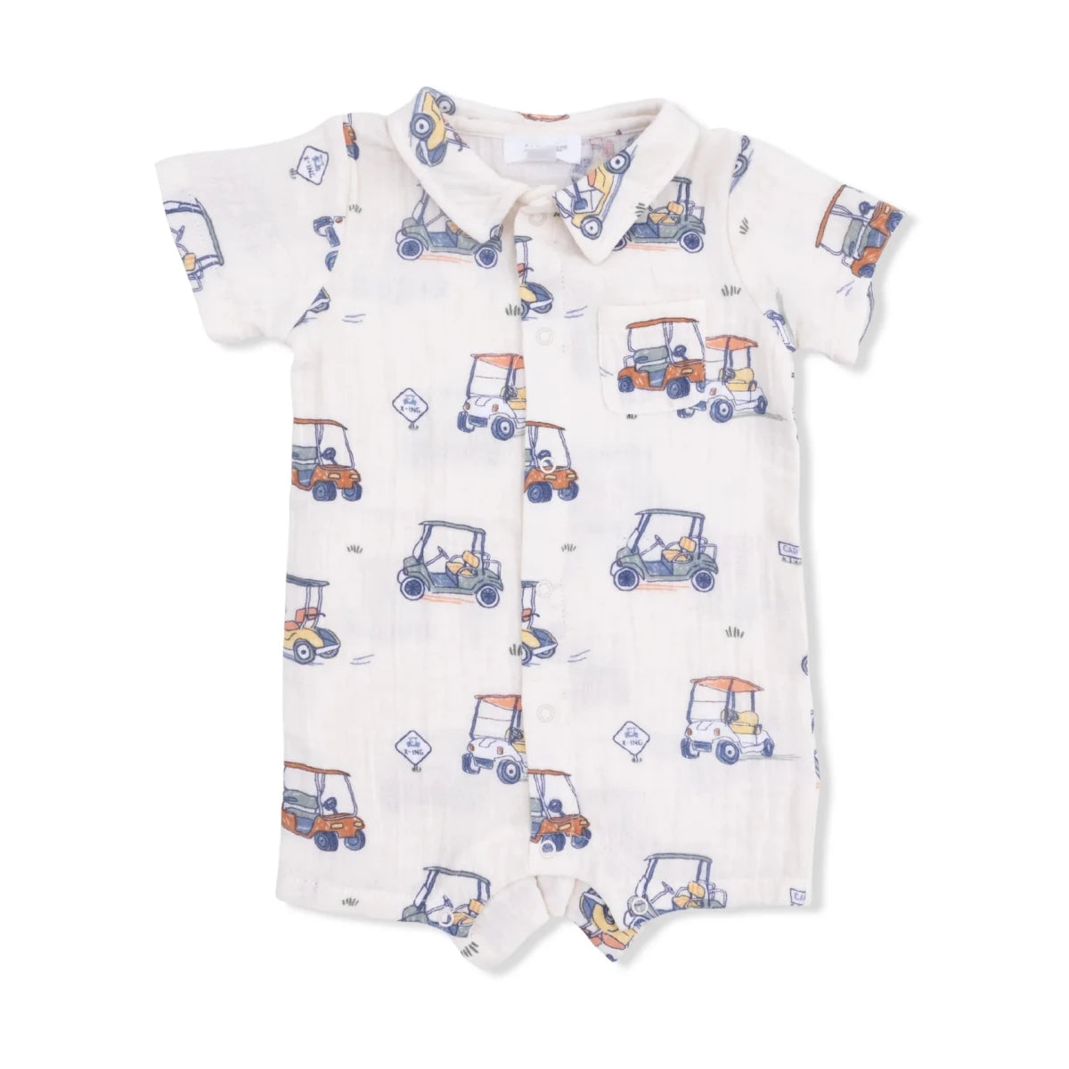 Zooming Golf Carts - Polo Shortie - Angel Dear Rompers & Jumpers sold by Rosebud & Jo