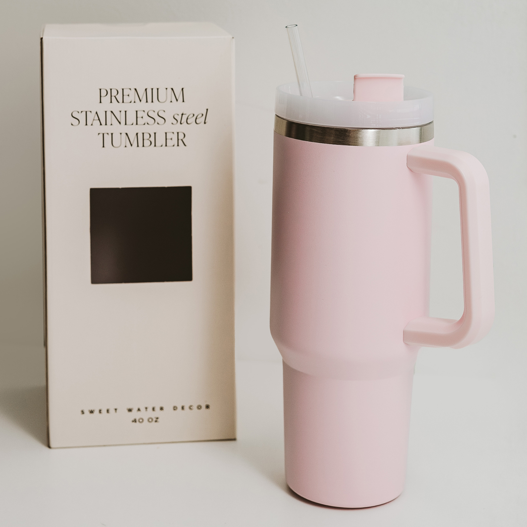 40 oz Tumbler Water Bottle: Pink