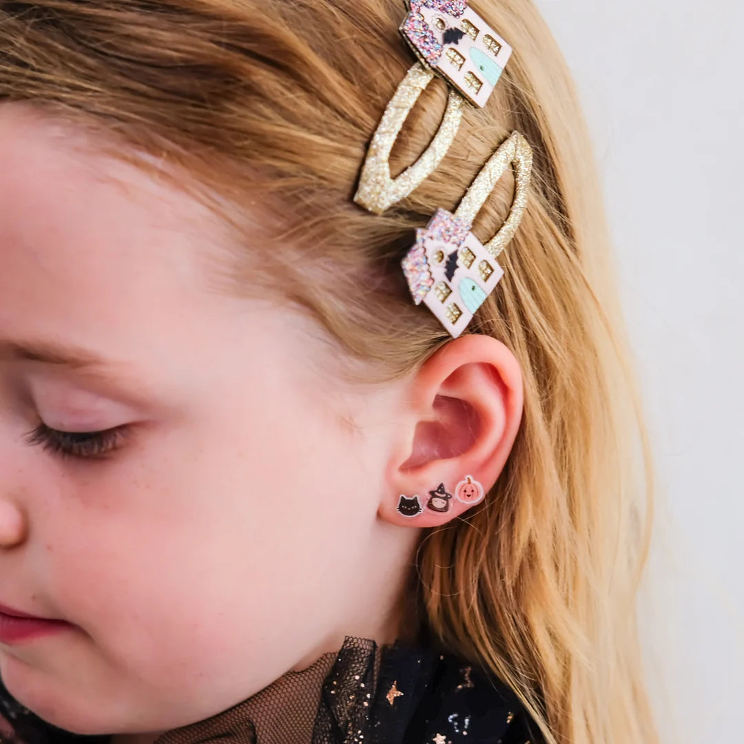 Haunted House Stick on Earrings