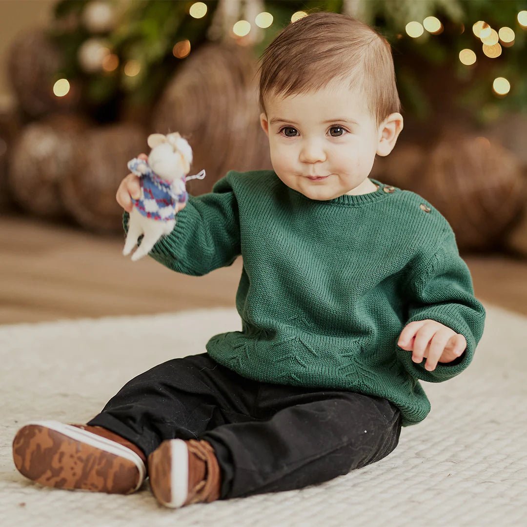 2 Piece Pine Tree Sweater Knit Outfit Set - Petite Lem Baby & Toddler Clothing sold by Rosebud & Jo